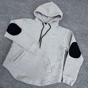 Barstool Sports Hoodie Womens Large Gray Cotton Quilted Astronaut Moon Man Space
